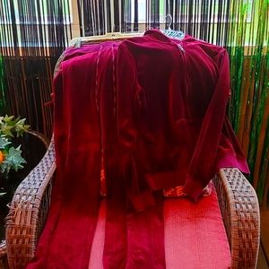 2 piece velour jog set  Made by Life. 80 percent polyester and 20 percent cotton